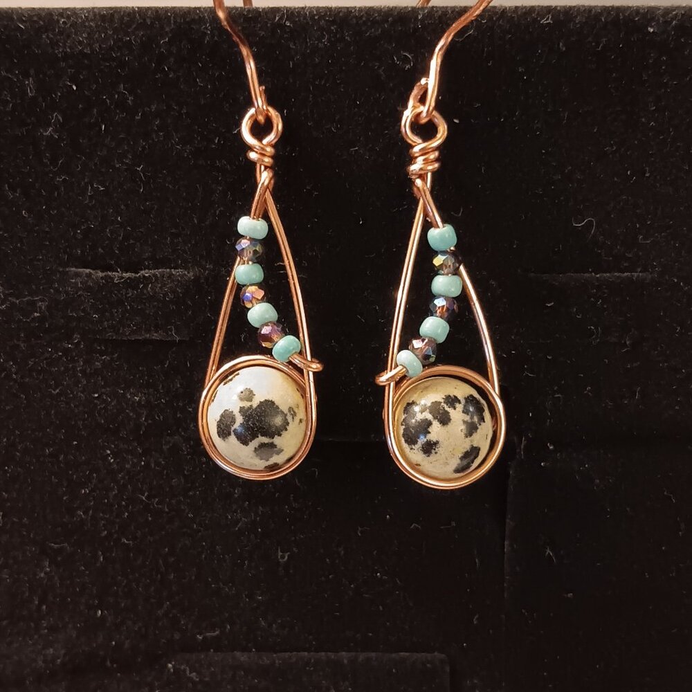 💜 2/$12 Cute handmade wire wrap earrings!!
